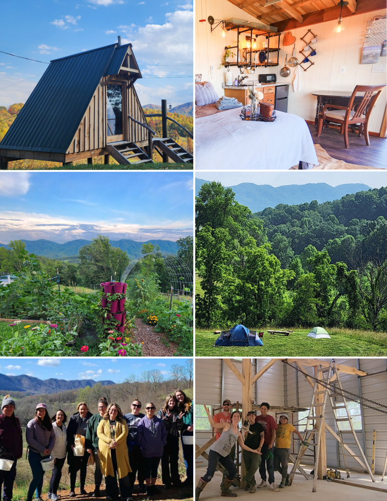 Breath of Dawn Offerings: Camping, Cabins, Gardens, Education, Classes, Tours, Groups, Events. 